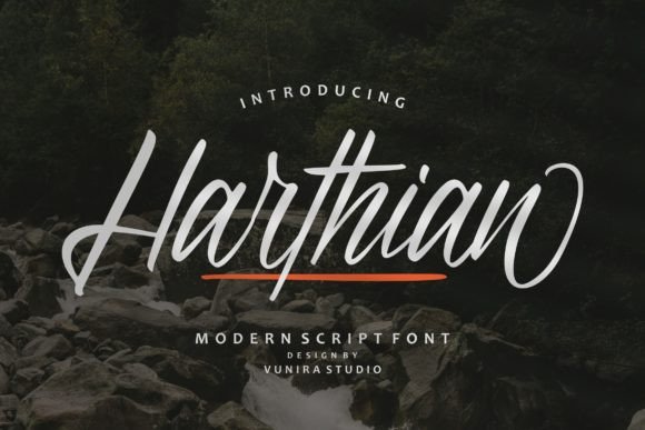 Harthian: A Modern Script Font for Makers
